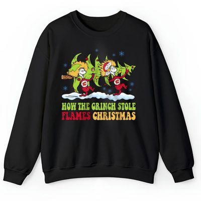 Calgary Flames Merry Christmas NHL Gift For Fan Cute Grinch Unisex Sweatshirt TAH21668