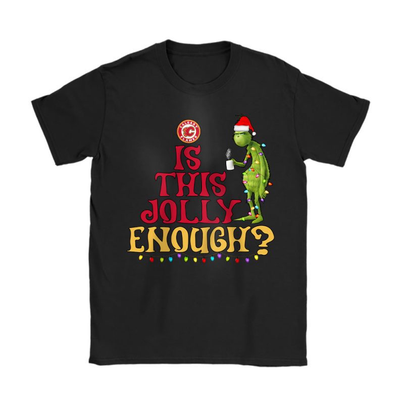 Calgary Flames Merry Christmas NHL Gift For Fan Cute Grinch Unisex T-Shirt Cotton Tee TAT21353