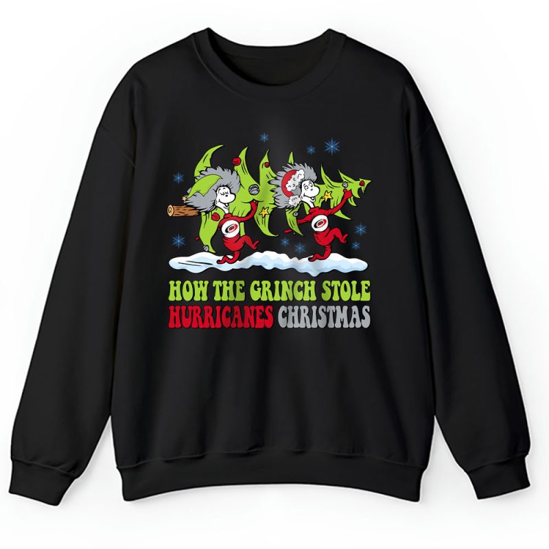 Carolina Hurricanes Merry Christmas NHL Gift For Fan Cute Grinch Unisex Sweatshirt TAH21656