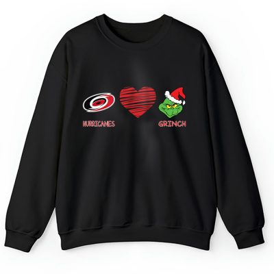 Carolina Hurricanes Merry Christmas NHL Gift For Fan Cute Grinch Unisex Sweatshirt TAH21658