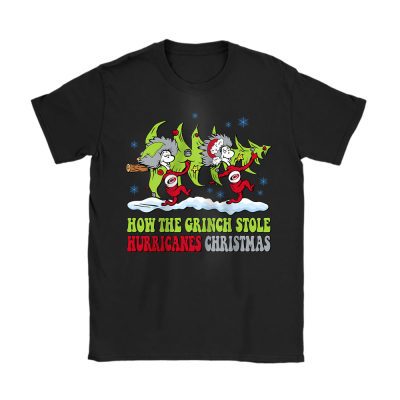 Carolina Hurricanes Merry Christmas NHL Gift For Fan Cute Grinch Unisex T-Shirt Cotton Tee TAT21656