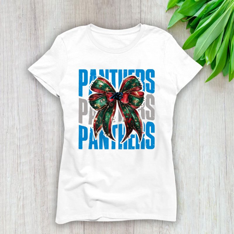 Carolina Panthers Merry Christmas NFL Gift For Fan Christmas Funny Lady T-Shirt Women Tee LTL20327