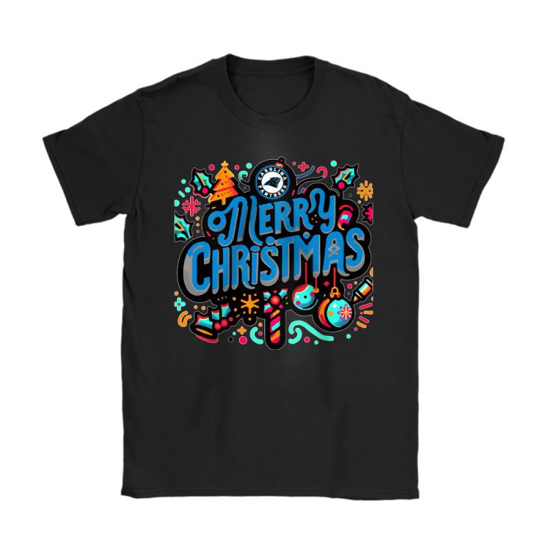 Carolina Panthers Merry Christmas NFL Gift For Fan Christmas Funny Unisex T-Shirt Cotton Tee TAT20325