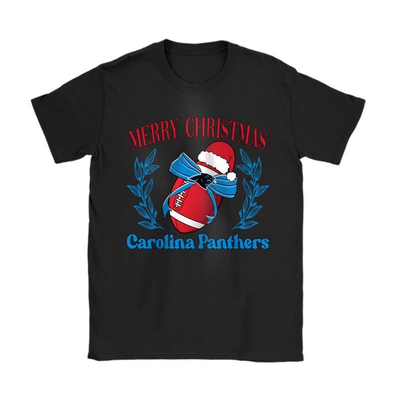 Carolina Panthers Merry Christmas NFL Gift For Fan Christmas Funny Unisex T-Shirt Cotton Tee TAT20328