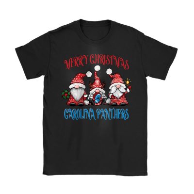 Carolina Panthers Merry Christmas NFL Gift For Fan Christmas Gnomes Unisex T-Shirt Cotton Tee TAT20323