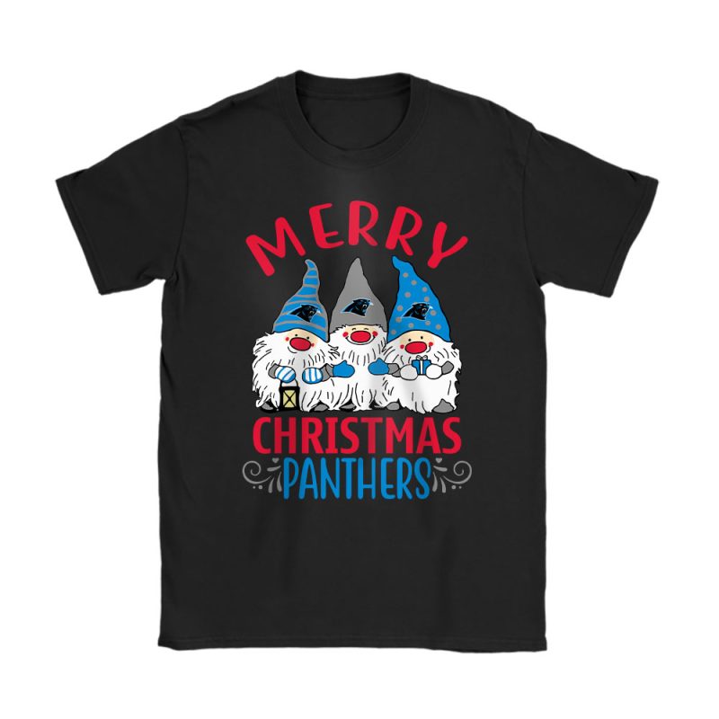 Carolina Panthers Merry Christmas NFL Gift For Fan Christmas Gnomes Unisex T-Shirt Cotton Tee TAT20324