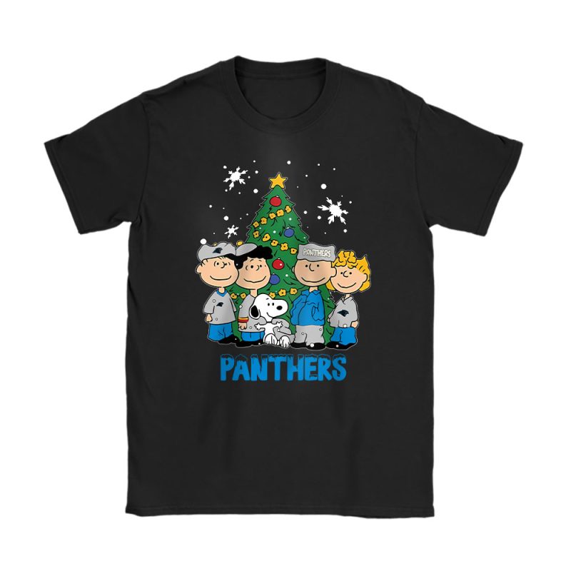 Carolina Panthers Merry Christmas NFL Gift For Fan Christmas Snoopy And Friends Unisex T-Shirt Cotton Tee TAT20331