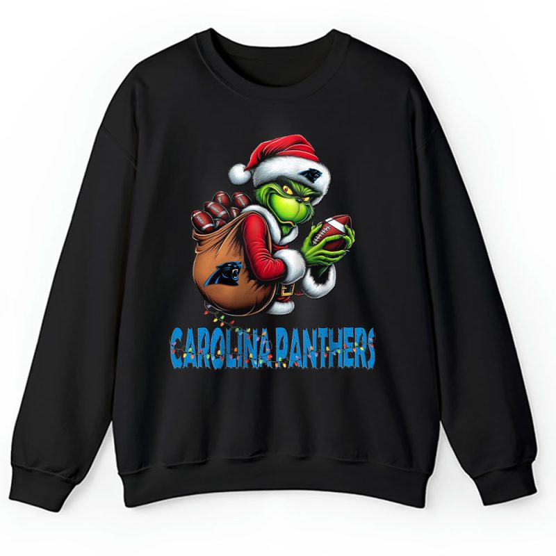 Carolina Panthers Merry Christmas NFL Gift For Fan Cute Grinch Unisex Sweatshirt TAH20314