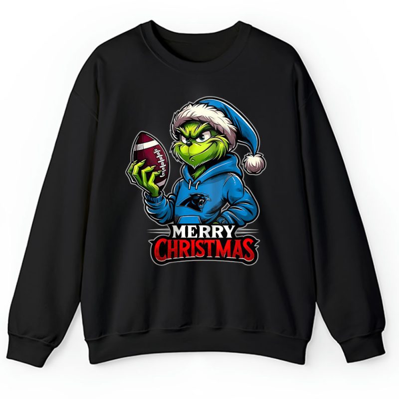 Carolina Panthers Merry Christmas NFL Gift For Fan Cute Grinch Unisex Sweatshirt TAH20315