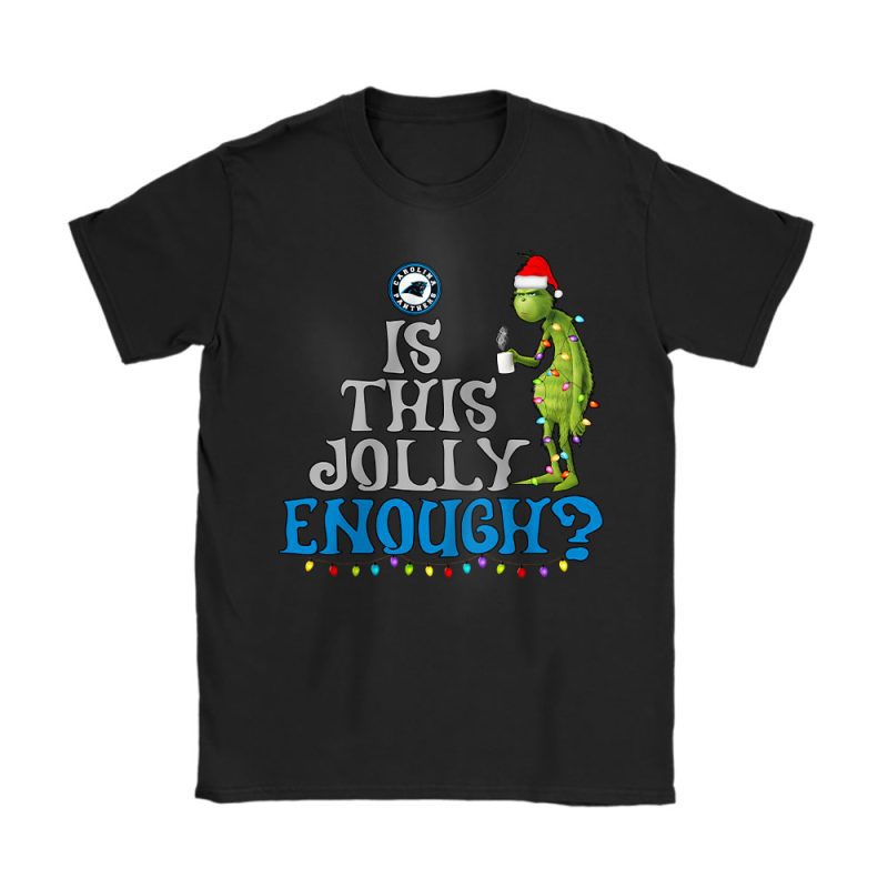 Carolina Panthers Merry Christmas NFL Gift For Fan Cute Grinch Unisex T-Shirt Cotton Tee TAT20329