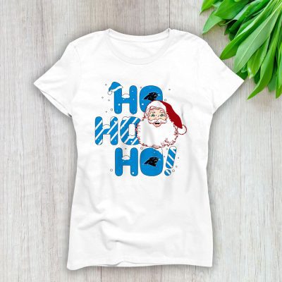 Carolina Panthers Merry Christmas NFL Gift For Fan Cute Santa Hohoho Lady T-Shirt Women Tee LTL20313