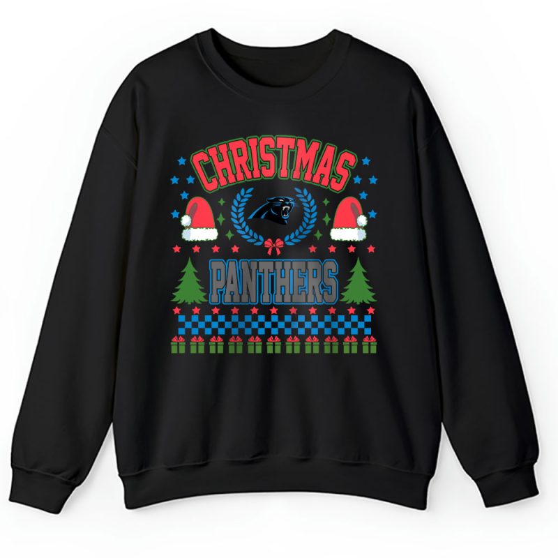 Carolina Panthers Merry Christmas NFL Gift For Fan Cute Santa Hohoho Unisex Sweatshirt TAH20341