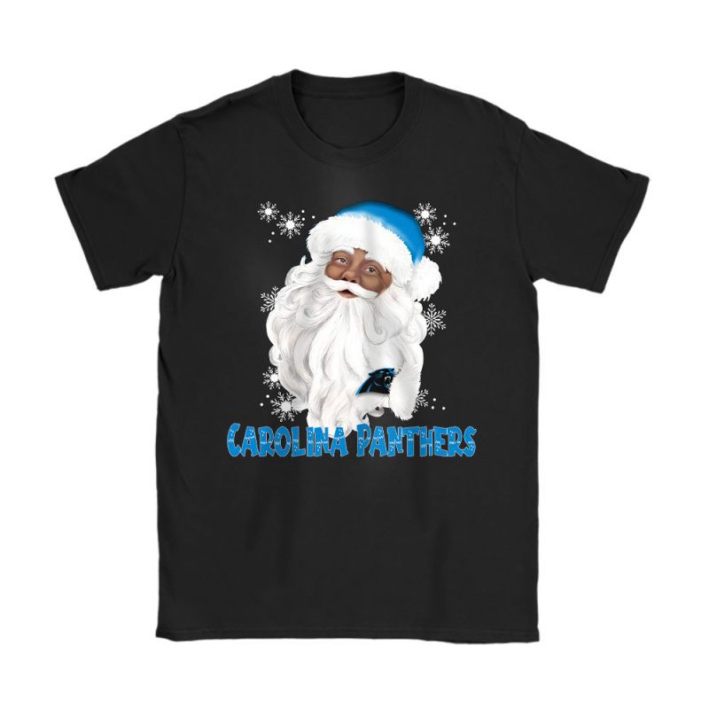 Carolina Panthers Merry Christmas NFL Gift For Fan Cute Santa Hohoho Unisex T-Shirt Cotton Tee TAT20308