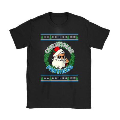 Carolina Panthers Merry Christmas NFL Gift For Fan Cute Santa Hohoho Unisex T-Shirt Cotton Tee TAT20310