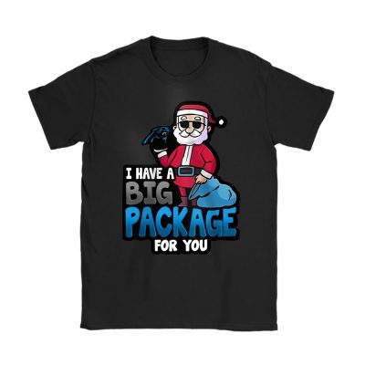 Carolina Panthers Merry Christmas NFL Santa Gift I Have A Big Package For You Unisex T-Shirt Cotton Tee TAT20309