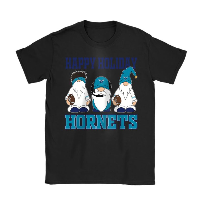 Charlotte Hornets Merry Christmas NBA Gift For Fan Christmas Gnomes Unisex T-Shirt Cotton Tee TAT21357