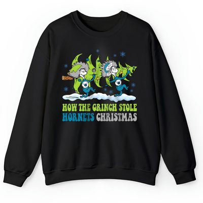 Charlotte Hornets Merry Christmas NBA Gift For Fan Cute Grinch Unisex Sweatshirt TAH21672