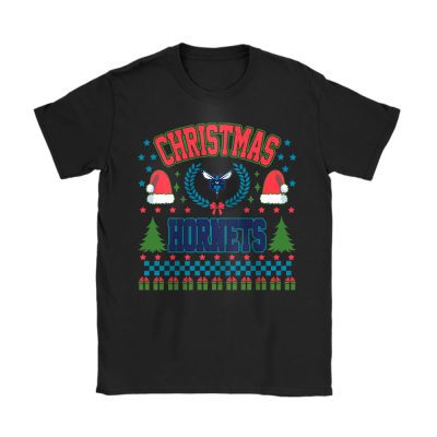 Charlotte Hornets Merry Christmas NBA Gift For Fan Cute Santa Hohoho Unisex T-Shirt Cotton Tee TAT21675