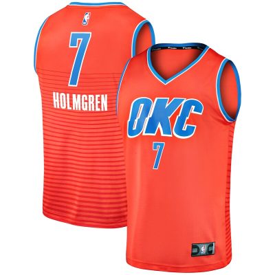 Chet Holmgren Oklahoma City Thunder Fast Break Replica Player Jersey - Statement Edition - Orange