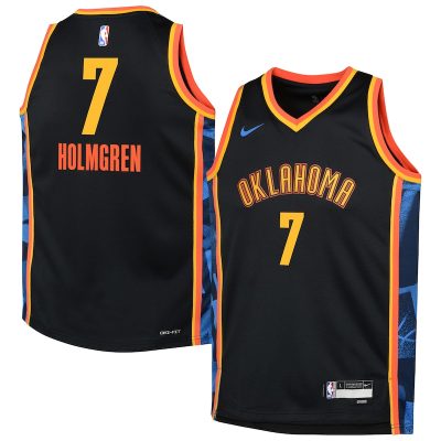 Chet Holmgren Oklahoma City Thunder Youth 2024/25 Swingman Player Jersey - City Edition - Black