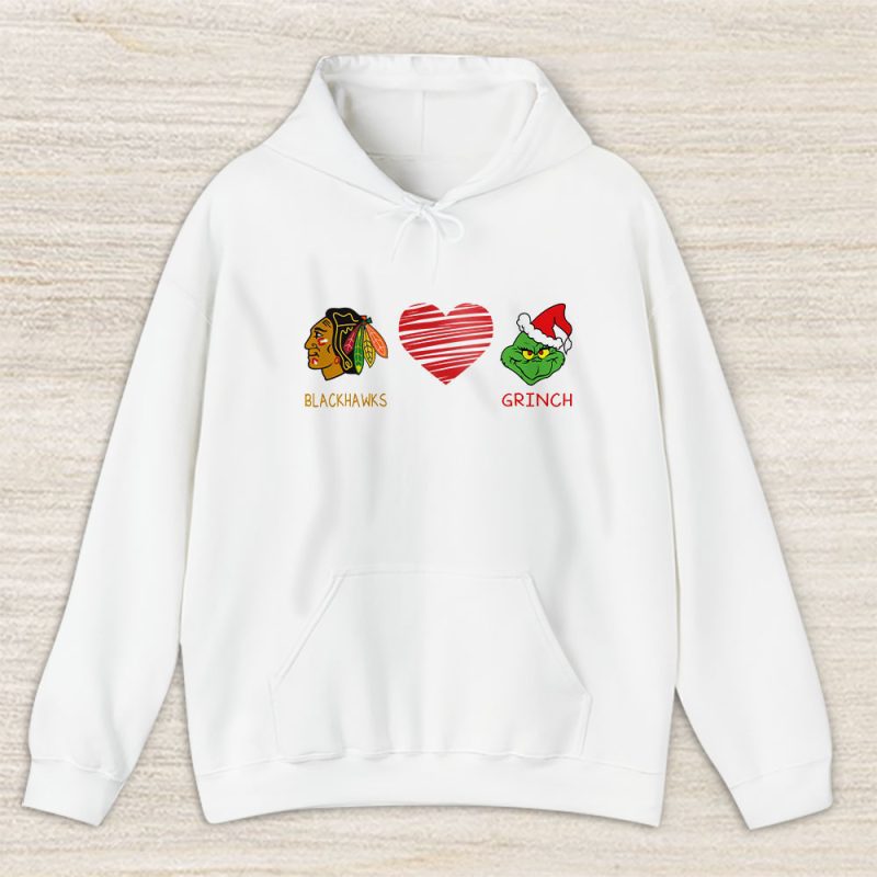 Chicago Blackhawks Merry Christmas NHL Gift For Fan Cute Grinch Unisex Hoodie TAS21662