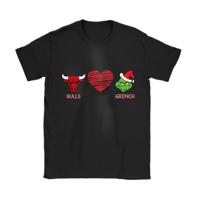 Chicago Bulls Merry Christmas NBA Gift For Fan Cute Grinch Unisex T-Shirt Cotton Tee TAT21686