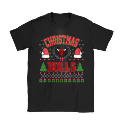 Chicago Bulls Merry Christmas NBA Gift For Fan Cute Santa Hohoho Unisex T-Shirt Cotton Tee TAT21687