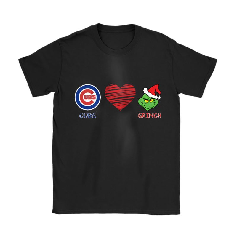 Chicago Cubs Merry Christmas MLB Gift For Fan Cute Grinch Unisex T-Shirt Cotton Tee TAT21682