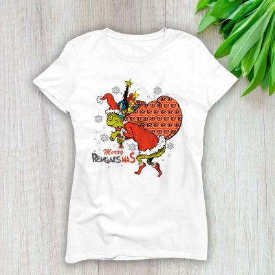 Cincinnati Bengals Merry Christmas NFL Gift For Fan Cute Grinch Lady T-Shirt Women Tee LTL20405