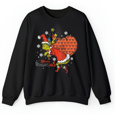 Cincinnati Bengals Merry Christmas NFL Gift For Fan Cute Grinch Unisex Sweatshirt TAH20405