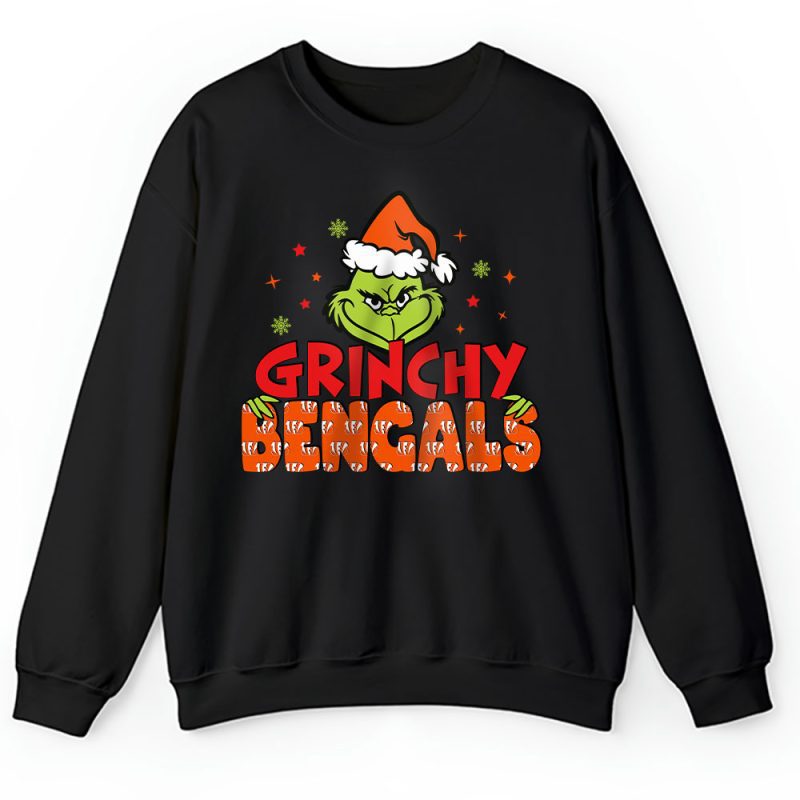 Cincinnati Bengals Merry Christmas NFL Gift For Fan Cute Grinch Unisex Sweatshirt TAH20409