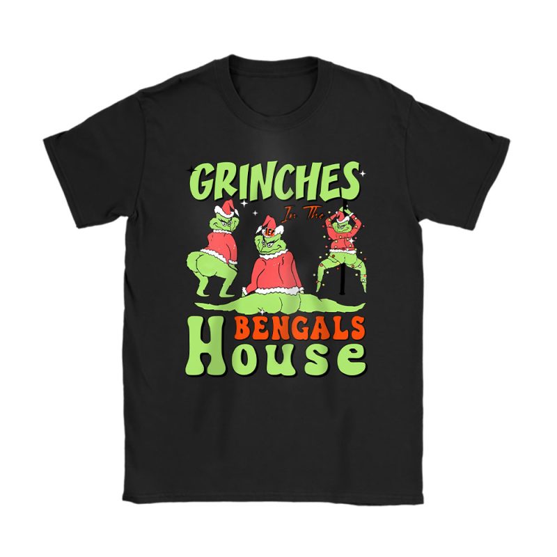 Cincinnati Bengals Merry Christmas NFL Gift For Fan Cute Grinch Unisex T-Shirt Cotton Tee TAT20407