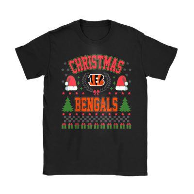 Cincinnati Bengals Merry Christmas NFL Gift For Fan Cute Santa Hohoho Unisex T-Shirt Cotton Tee TAT20411