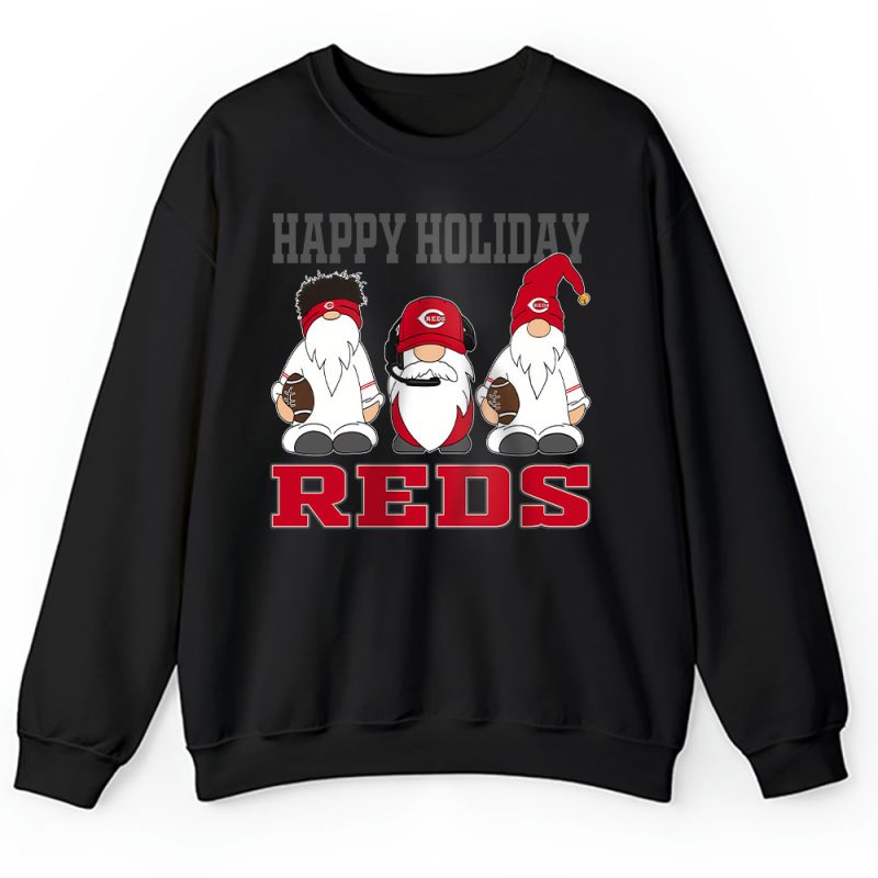 Cincinnati Reds Merry Christmas MLB Gift For Fan Christmas Gnomes Unisex Sweatshirt TAH21369