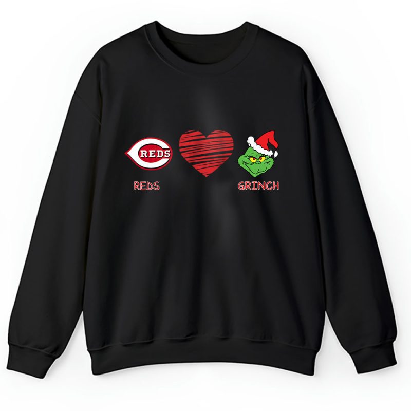 Cincinnati Reds Merry Christmas MLB Gift For Fan Cute Grinch Unisex Sweatshirt TAH21690