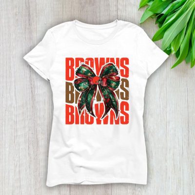 Cleveland Browns Merry Christmas NFL Gift For Fan Christmas Funny Lady T-Shirt Women Tee LTL20432