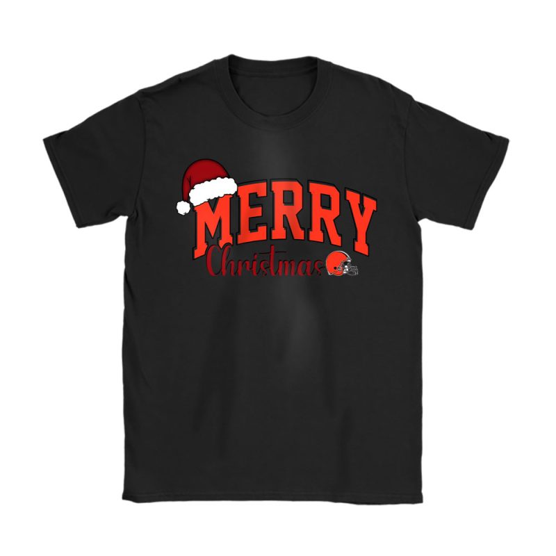 Cleveland Browns Merry Christmas NFL Gift For Fan Christmas Funny Unisex T-Shirt Cotton Tee TAT20431