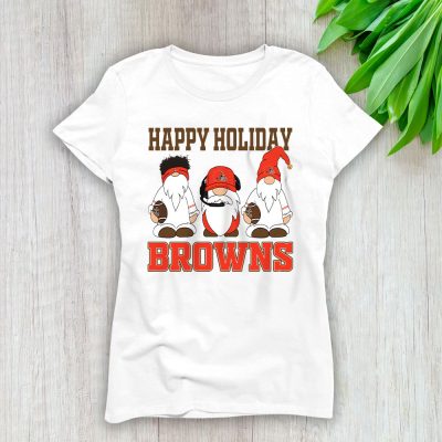 Cleveland Browns Merry Christmas NFL Gift For Fan Christmas Gnomes Lady T-Shirt Women Tee LTL20435