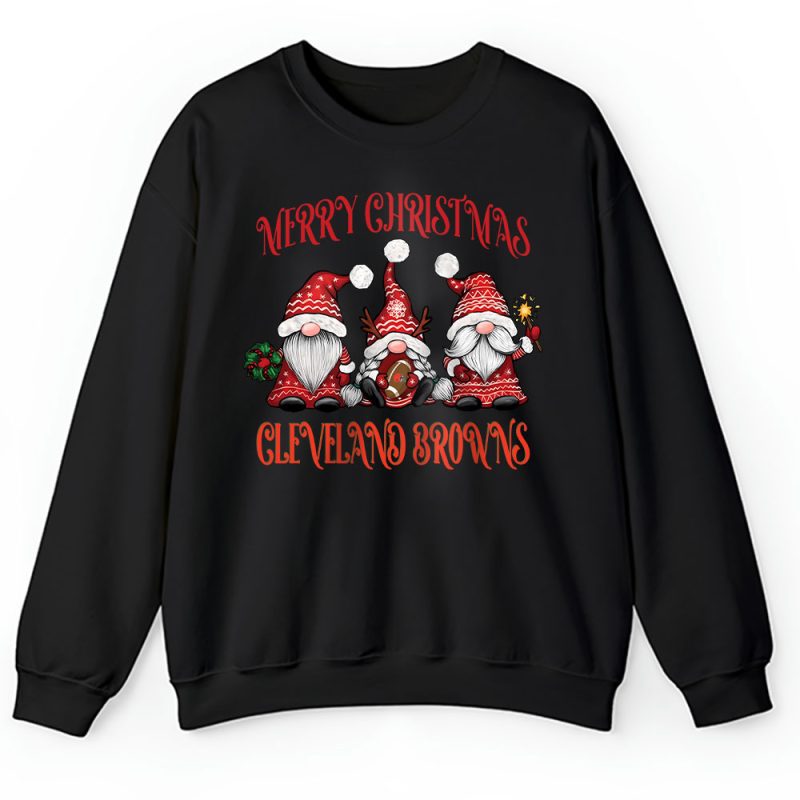 Cleveland Browns Merry Christmas NFL Gift For Fan Christmas Gnomes Unisex Sweatshirt TAH20428