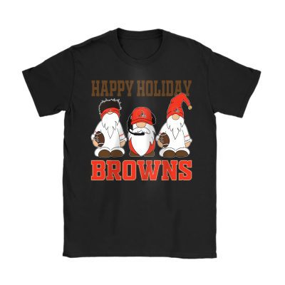 Cleveland Browns Merry Christmas NFL Gift For Fan Christmas Gnomes Unisex T-Shirt Cotton Tee TAT20435