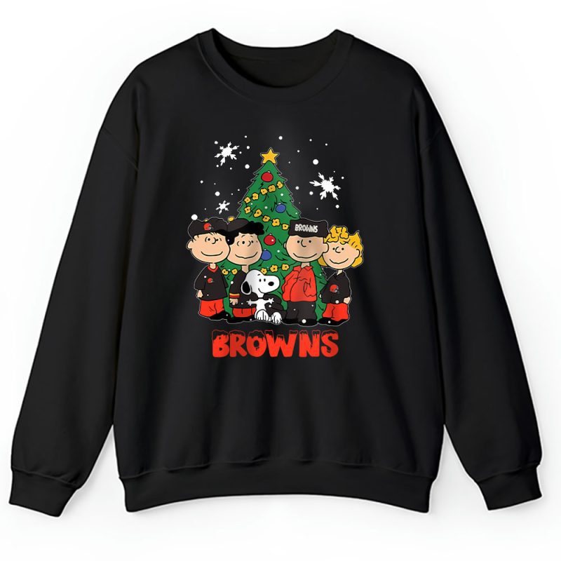 Cleveland Browns Merry Christmas NFL Gift For Fan Christmas Snoopy And Friends Unisex Sweatshirt TAH20436