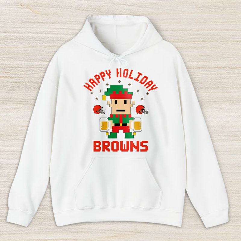 Cleveland Browns Merry Christmas NFL Gift For Fan Cute Elf Happy Holiday Unisex Hoodie TAS20417