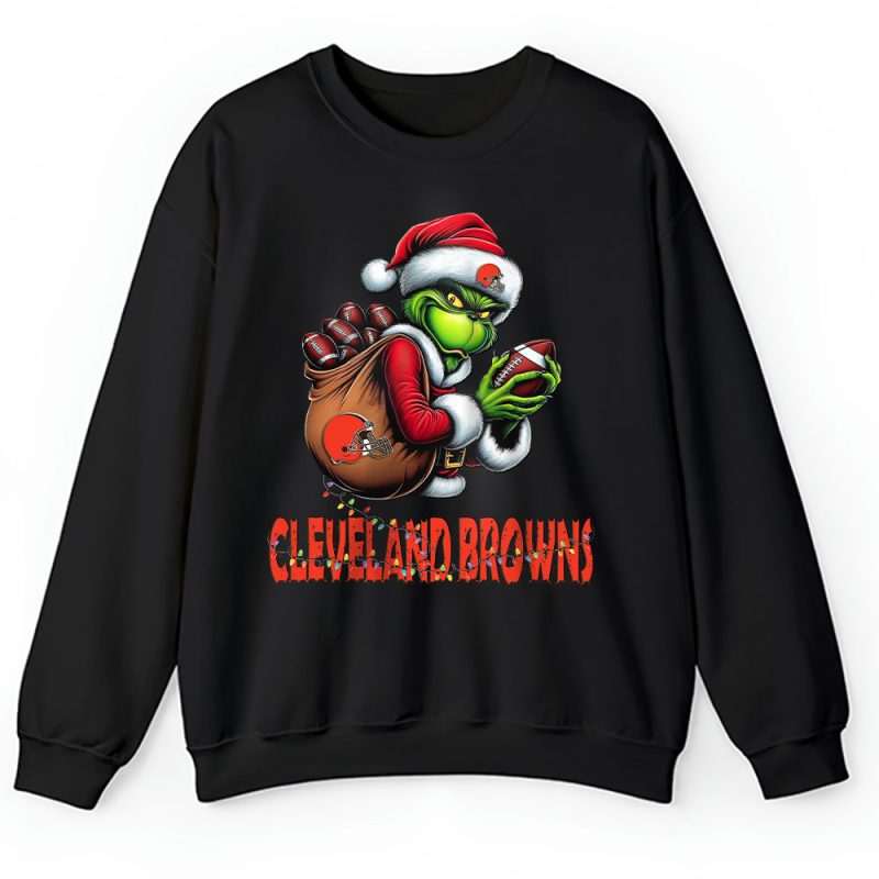 Cleveland Browns Merry Christmas NFL Gift For Fan Cute Grinch Unisex Sweatshirt TAH20419