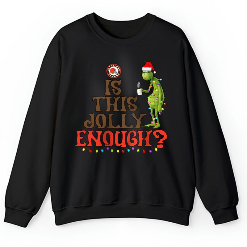 Cleveland Browns Merry Christmas NFL Gift For Fan Cute Grinch Unisex Sweatshirt TAH20434