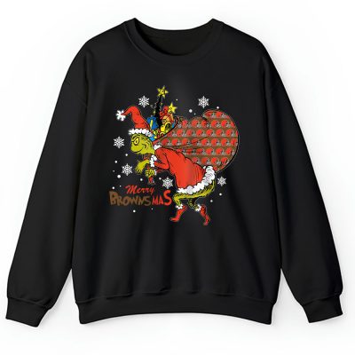 Cleveland Browns Merry Christmas NFL Gift For Fan Cute Grinch Unisex Sweatshirt TAH20440