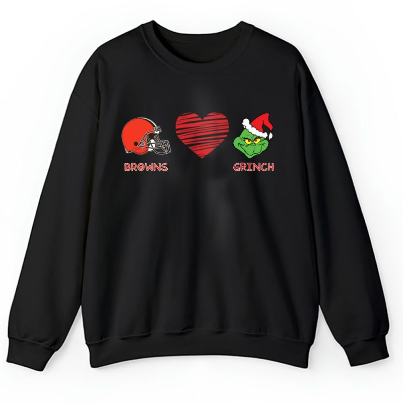 Cleveland Browns Merry Christmas NFL Gift For Fan Cute Grinch Unisex Sweatshirt TAH20443