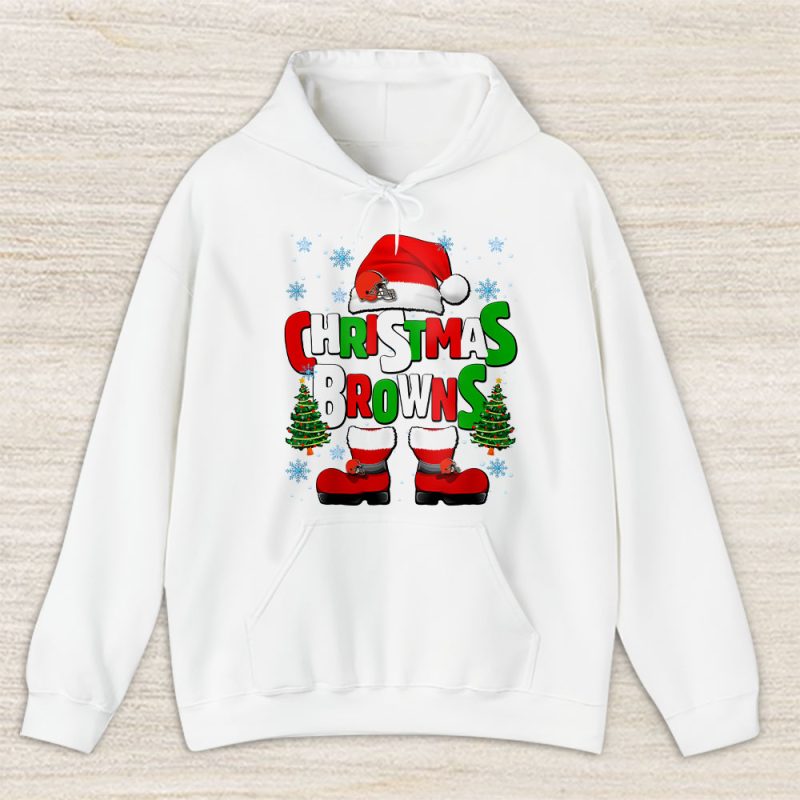 Cleveland Browns Merry Christmas NFL Gift For Fan Cute Santa Hohoho Unisex Hoodie TAS20416