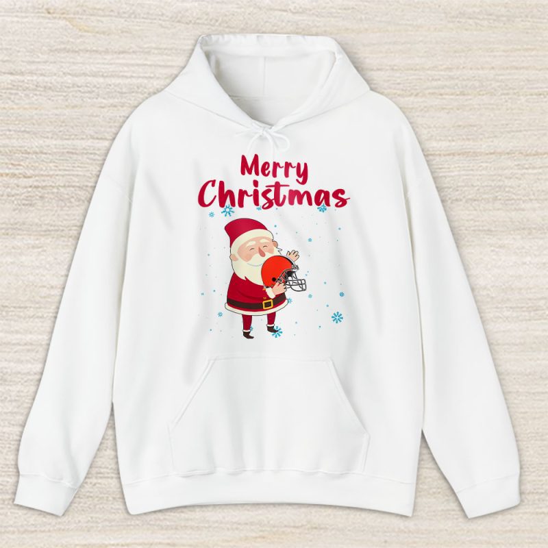 Cleveland Browns Merry Christmas NFL Gift For Fan Cute Santa Hohoho Unisex Hoodie TAS20426