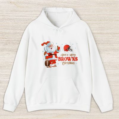 Cleveland Browns Merry Christmas NFL Gift For Fan Cute Santa Hohoho Unisex Hoodie TAS20438