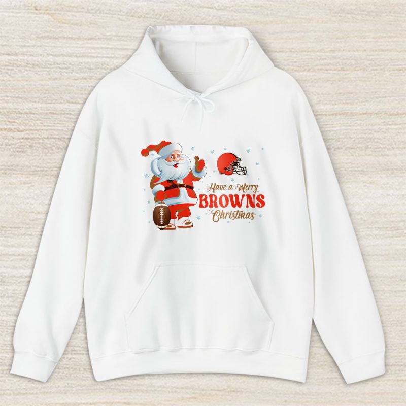 Cleveland Browns Merry Christmas NFL Gift For Fan Cute Santa Hohoho Unisex Hoodie TAS20438